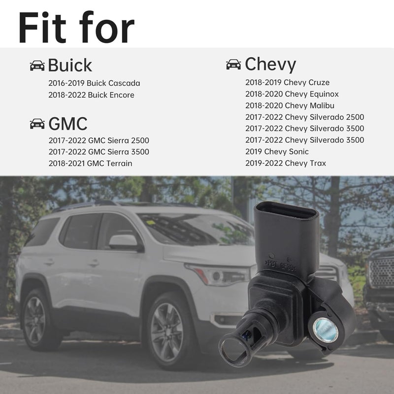 Ocotope Intake Air Pressure and Temperature Sensor 12681993 Compatible with Chevy Equinox Cruze Malibu Silverado GMC Terrain Sierra Buick Cascada Encore 2016-2022 Replace 225-1174 12670600 5S15725 - Image 3